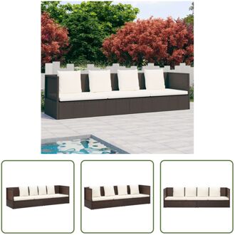 vidaXL Poly Rattan Loungebed - Bruin - 200 x 60 x 58 cm - Verstelbaar