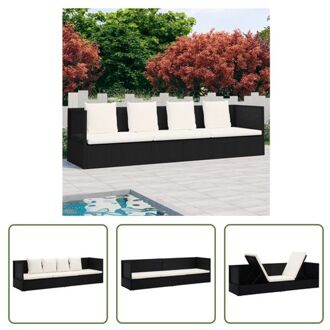 vidaXL Poly Rattan Loungebed - Zwart - 200 x 60 x 58 cm - Verstelbaar - Weerbestendig