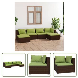 vidaXL Poly Rattan Tuinset - Bruin - Modulair Design - PE-rattan