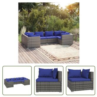 vidaXL Poly Rattan Tuinset - Grijs - Modulair design - Hoogwaardig materiaal - Stevig frame - Comfortabele