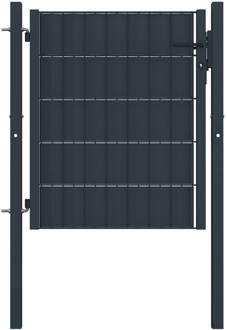 vidaXL Poort 100x101 cm staal antraciet Grijs