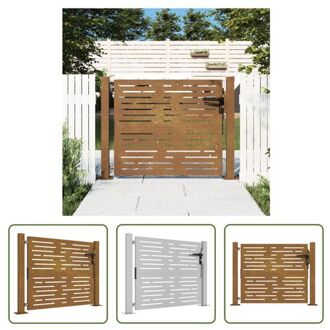 vidaXL Poort Cortenstaal - Tuinpoort - 105 x 105 cm - Roestig