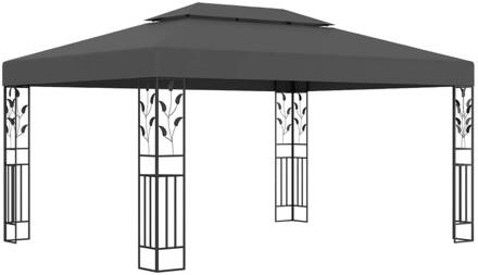 vidaXL Prieel met dubbel dak 3x4 m antraciet