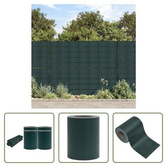 vidaXL Privacy Scherm - Matgroen PVC-coating - 35 x 0.19 m - Weerbestendig - Set van 4