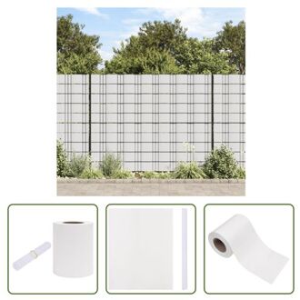 vidaXL Privacyscherm PVC-coating - 70 x 0.19 m - 30 klemmen - wit