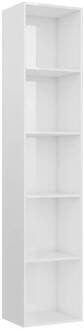 vidaXL Prolenta Premium - Boekenkast 40x30x189 cm spaanplaat hoogglans wit