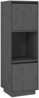 vidaXL Prolenta Premium - Hoge kast 38x35x117 cm massief grenenhout grijs