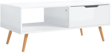 vidaXL Salontafel 100x49,5x43 cm spaanplaat hoogglans wit