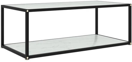 vidaXL Salontafel 100x50x35 cm gehard glas wit