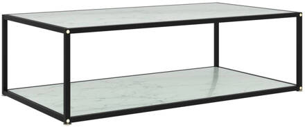 vidaXL Salontafel 120x60x35 cm gehard glas wit