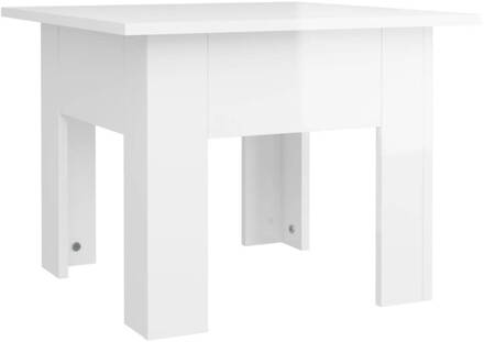 vidaXL Salontafel 55x55x42 cm spaanplaat hoogglans wit