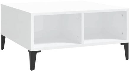 vidaXL Salontafel 60x60x30 cm spaanplaat hoogglans wit