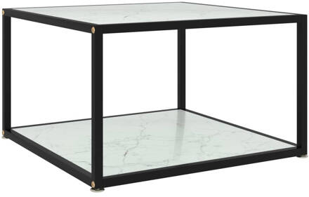 vidaXL Salontafel 60x60x35 cm gehard glas wit