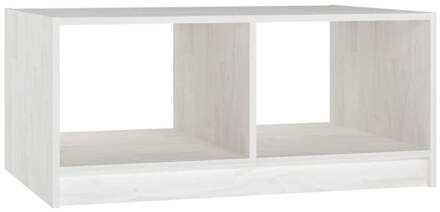 vidaXL Salontafel 75x50x33,5 cm massief grenenhout wit