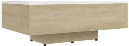 vidaXL Salontafel 85x55x31 cm spaanplaat wit en sonoma eikenkleurig