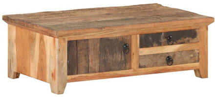 vidaXL Salontafel 90x50x31 cm massief gerecycled hout Bruin