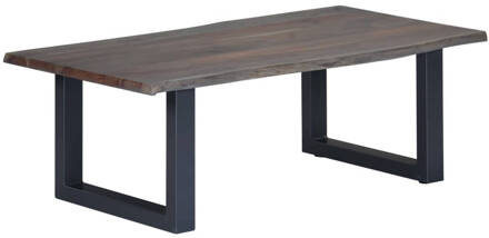 vidaXL Salontafel met natuurlijke randen 115x60x40 cm acaciahout grijs