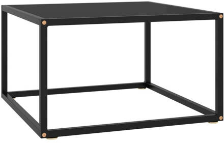 vidaXL Salontafel met zwart glas 60x60x35 cm zwart