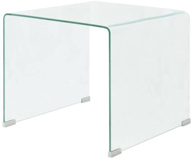 vidaXL Salontafel transparant 49,5x50x45 cm gehard glas