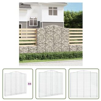 vidaXL Schanskorf 200x30x180/200cm - Decoratieve Geluidsisolerende Tuinbarrière Zilverkleurig