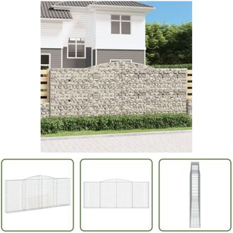 vidaXL Schanskorf Decoratieve Tuinbarrière - 400 x 30 x 160/180 cm - Zilver Zilverkleurig