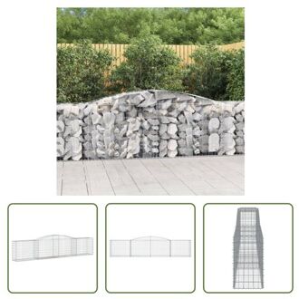 vidaXL Schanskorf Decoratieve Tuinbarrière - 400 x 50 x 80/100 cm - Zilver Zilverkleurig