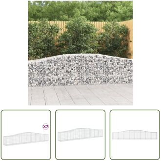 vidaXL Schanskorf Decoratieve Tuinbarrière 400x50x60/80 cm Zilverkleurig