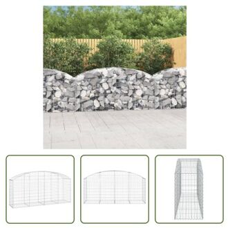 vidaXL Schanskorf Gabion - 100 x 50 x 80/100 cm - Gegalvaniseerd ijzer Zilverkleurig