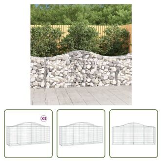 vidaXL Schanskorf Gabion - 100 x 50 x 80/100 cm - Gegalvaniseerd ijzer Zilverkleurig