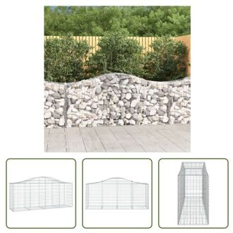 vidaXL Schanskorf Gabion 100 x 50 x 80/100 cm - Geluiddicht en decoratief Zilverkleurig