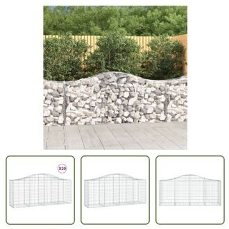 vidaXL Schanskorf Gabion 100x50x80/100 cm - Gegalvaniseerd ijzer Zilverkleurig