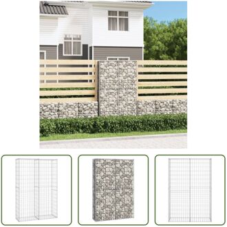 vidaXL Schanskorf Gabion - 150 x 100 x 30 cm - Gegalvaniseerd staal - Draaddiameter 3.5 mm Zilverkleurig