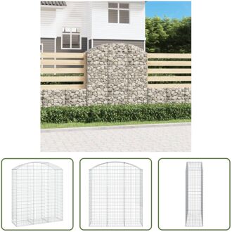 vidaXL Schanskorf Gabion - 150 x 50 x 160/180 cm - Geluidsisolerend Zilverkleurig