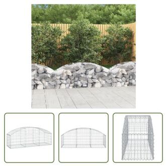 vidaXL Schanskorf Gabion - 150 x 50 x 40/60 cm - geluidsisolerende tuinbarrière Zilverkleurig