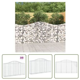 vidaXL Schanskorf Gabion - 200 x 30 x 100/120 cm - Gegalvaniseerd ijzer Zilverkleurig