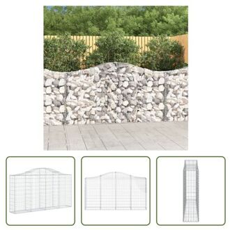 vidaXL Schanskorf Gabion - 200 x 30 x 100/120 cm - Gegalvaniseerd ijzer Zilverkleurig