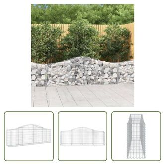 vidaXL Schanskorf Gabion - 200 x 30 x 60/80 cm - Gegalvaniseerd ijzer Zilverkleurig