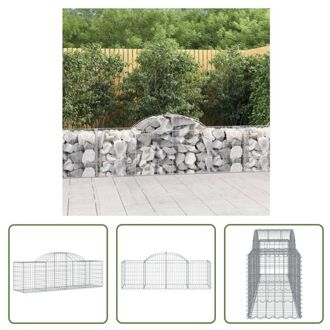 vidaXL Schanskorf Gabion - 200 x 50 x 60/80 cm - Geluidsisolerende tuinbarrière Zilverkleurig