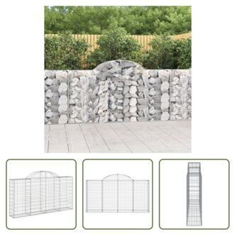 vidaXL Schanskorf Gabion - 200x30x100/120cm - Gegalvaniseerd ijzer Zilverkleurig