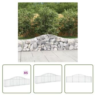 vidaXL Schanskorf Gabion 200x30x40/60 cm - Geluidsisolerende Tuinbarrière Zilverkleurig