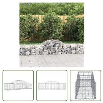 vidaXL Schanskorf Gabion 200x50x40/60 cm - Gegalvaniseerd ijzer Zilverkleurig