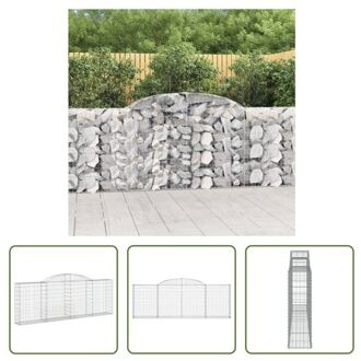 vidaXL Schanskorf Gabion - 300 x 30 x 100/120 cm - Gegalvaniseerd ijzer Zilverkleurig