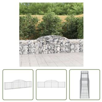 vidaXL Schanskorf Gabion - 300 x 30 x 60/80 cm - Gegalvaniseerd IJzer Zilverkleurig