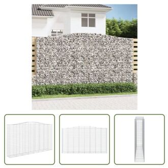 vidaXL Schanskorf Gabion - 400 x 50 x 220/240 cm - Geluidsisolerend Zilverkleurig