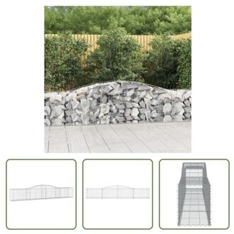 vidaXL Schanskorf Gabion - 400 x 50 x 60/80 cm - geluidsisolerende tuinbarrière Zilverkleurig