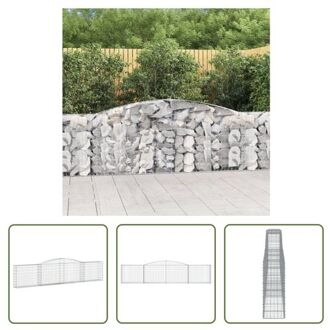 vidaXL Schanskorf Gabion - 400x30x80/100 cm - Gegalvaniseerd ijzer Zilverkleurig