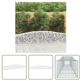 vidaXL Schanskorf Gabion Decoratieve Geluidsisolerende Tuinbarrière - 400x50x40/60 cm - Zilver Zilverkleurig