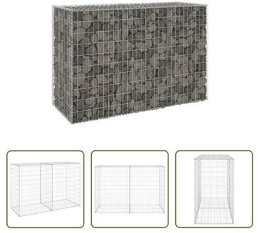 vidaXL Schanskorf Gabion Mand - 150 x 60 x 100 cm - Zilver - Gegalvaniseerd Staal Zilverkleurig