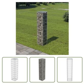 vidaXL Schanskorf Gabion mand - 20x20x100cm - Gegalvaniseerd staal Zilverkleurig