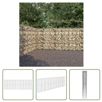 vidaXL Schanskorf Mand - Gabion - 600x30x200 cm - RVS - Weerbestendig Zilverkleurig